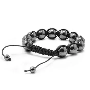 women gemstone bangles -12MM Hematite Stone Bead Shamballa Bracelet