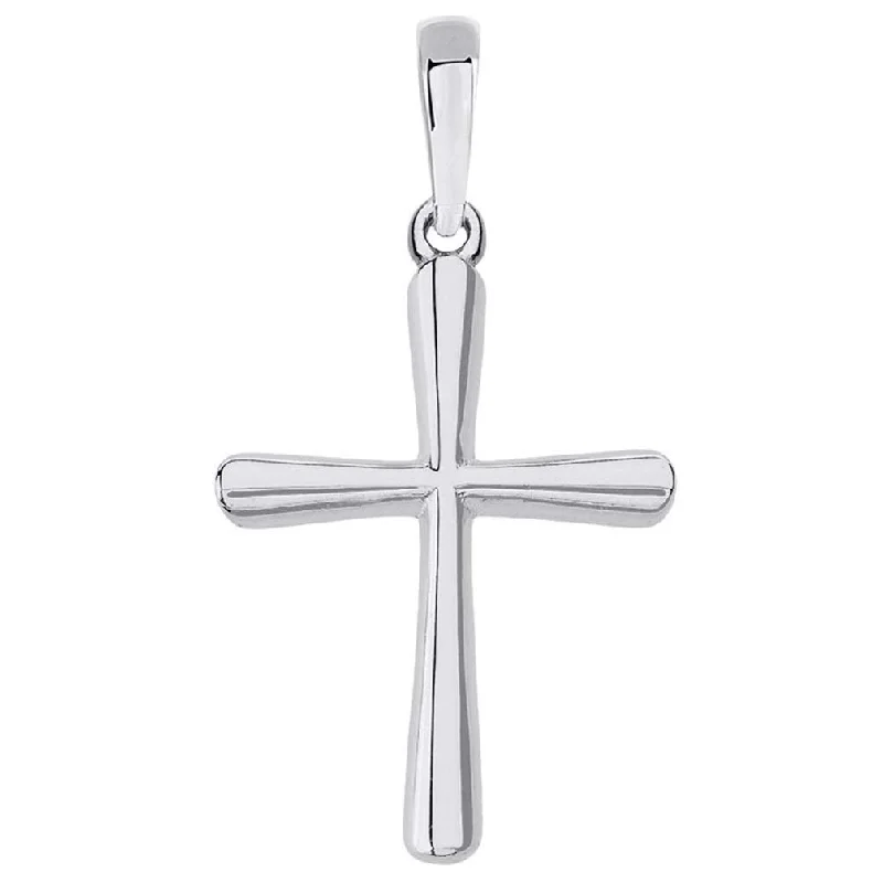 women short necklaces -14k White Gold Slender Small Cross Charm Pendant