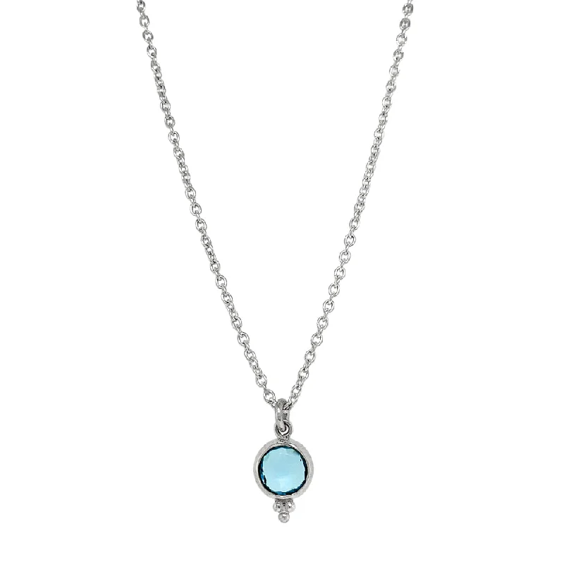 women designer necklaces -Sterling Silver & Blue Topaz Necklace with Accents