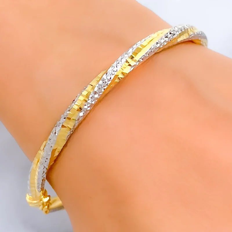 women silver cuff bracelets -Opulent Glowing 22k Gold Bangle Bracelet