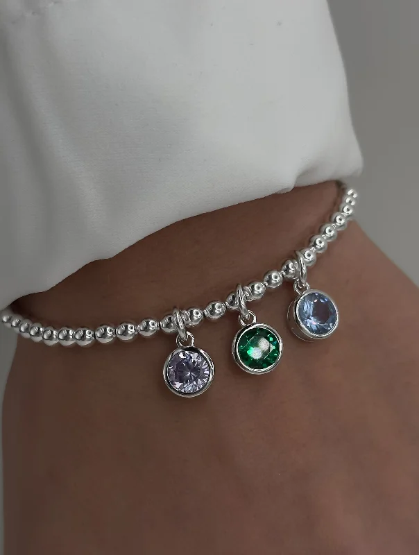 women gold-plated bangles -925 Sterling Silver Swarovski Birthstone Bracelets, Sterling Silver Stretch Bracelet, Birthstone Bracelet, Stacked Bracelets