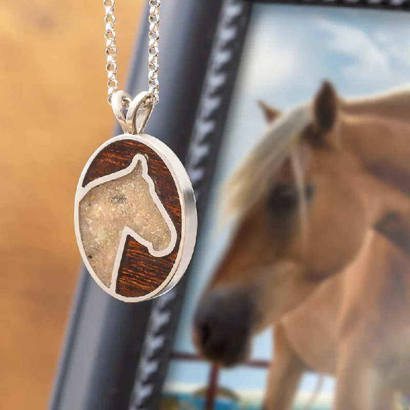 women luxury silver necklaces -Horse Memorial Necklace with Ashes