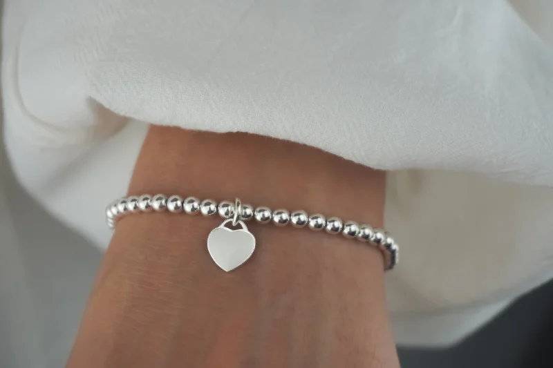 women luxury bracelets -925 Sterling Silver White Heart Charm Bracelet, White Heart Charm Bracelet, Heart Charm Bracelet