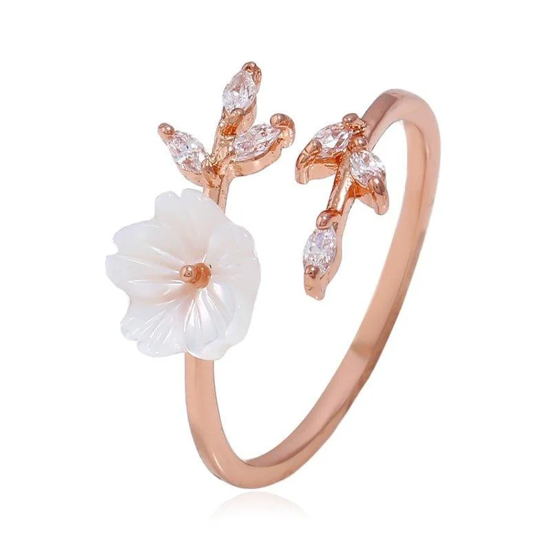 women men’s wedding rings -Cherry Blossom Adjustable Ring