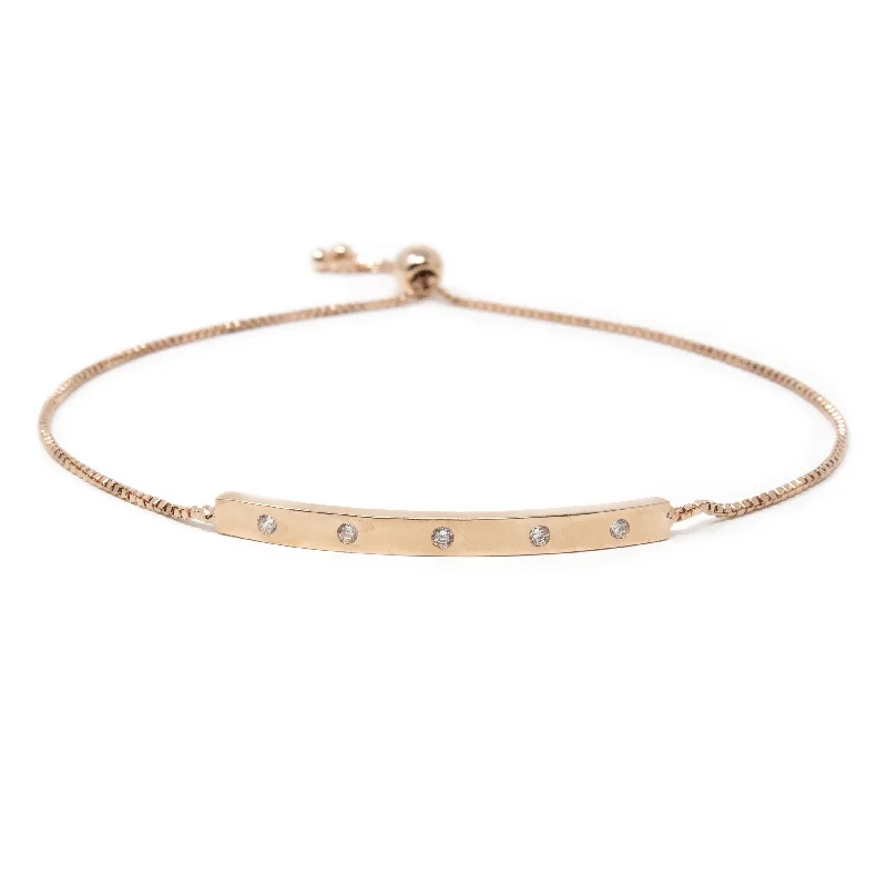 women bangle stack bracelets -Crystal Slide Bracelet Rose Gold Tone