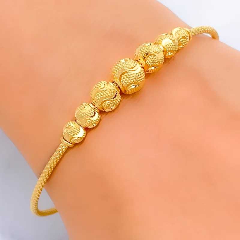 women double bangle bracelets -Shimmering Vibrant 22k Gold Bangle Bracelet