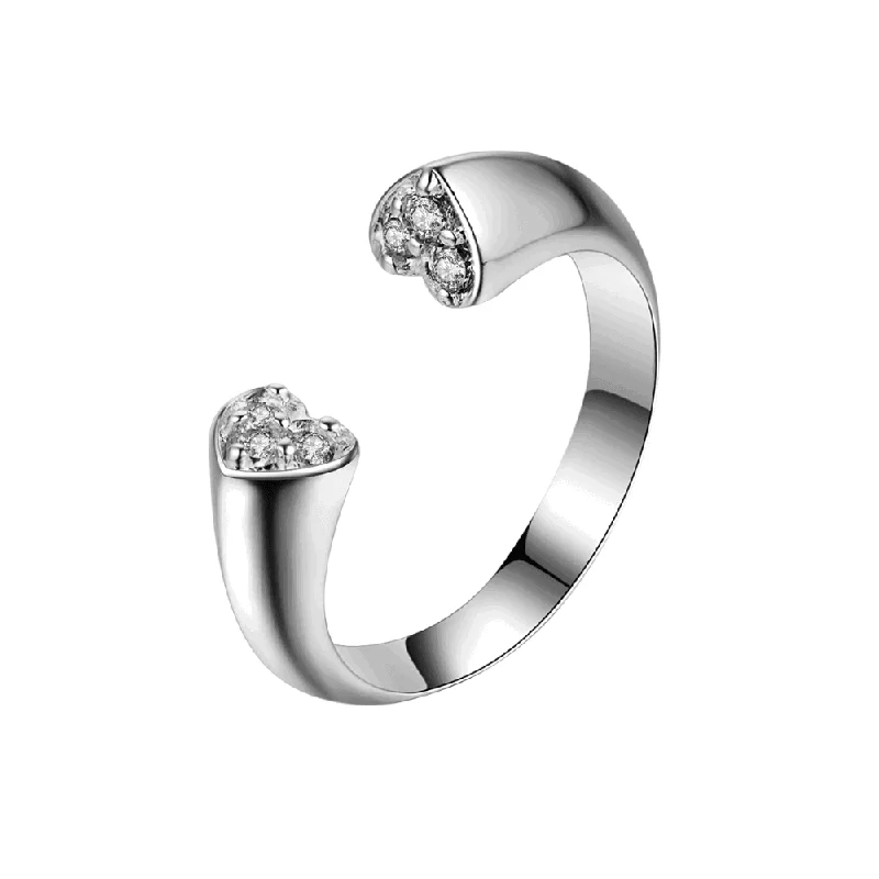 women personalized gemstone rings -Cubic Zirconia Heart Ring