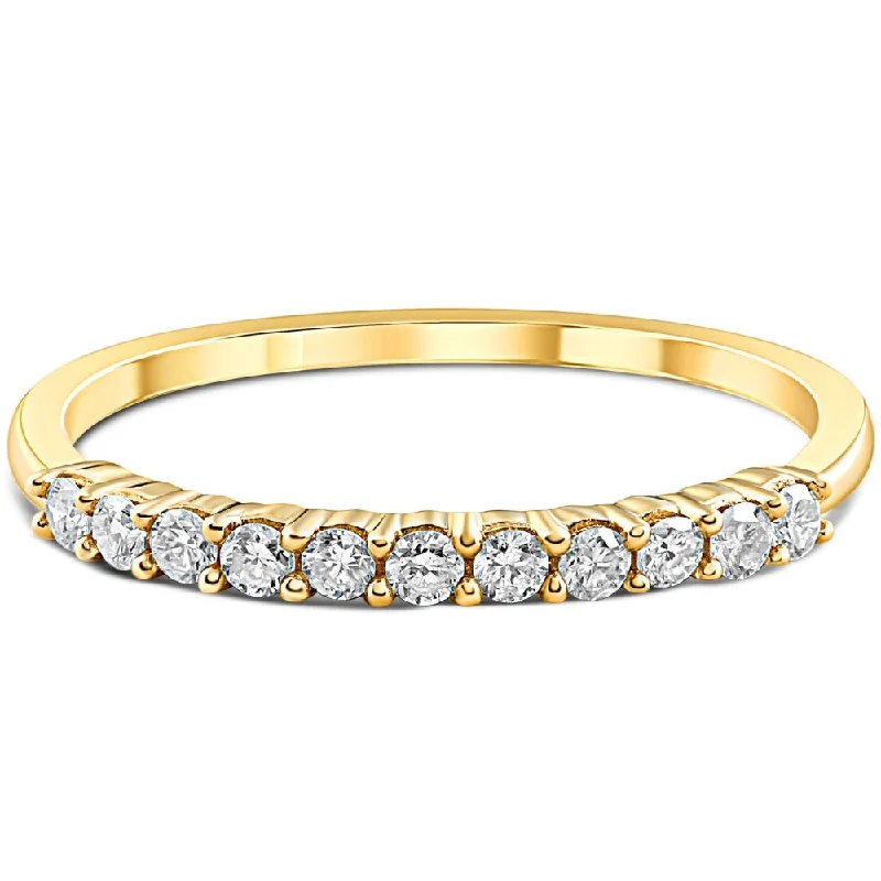 women sapphire engagement rings -1/4ct 14K Yellow Gold Diamond Wedding Anniversary Ring Band