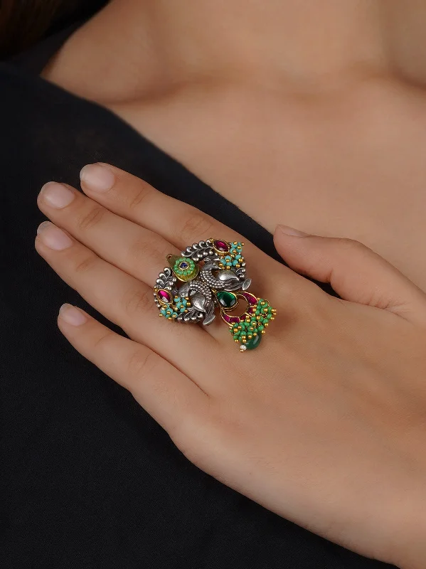 women handmade rings -Multicolor Tribal Ring - EK-SFRNG152M