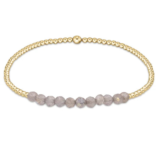 women charm bracelets -Gold Bliss 2mm Bead Bracelet - Labradorite