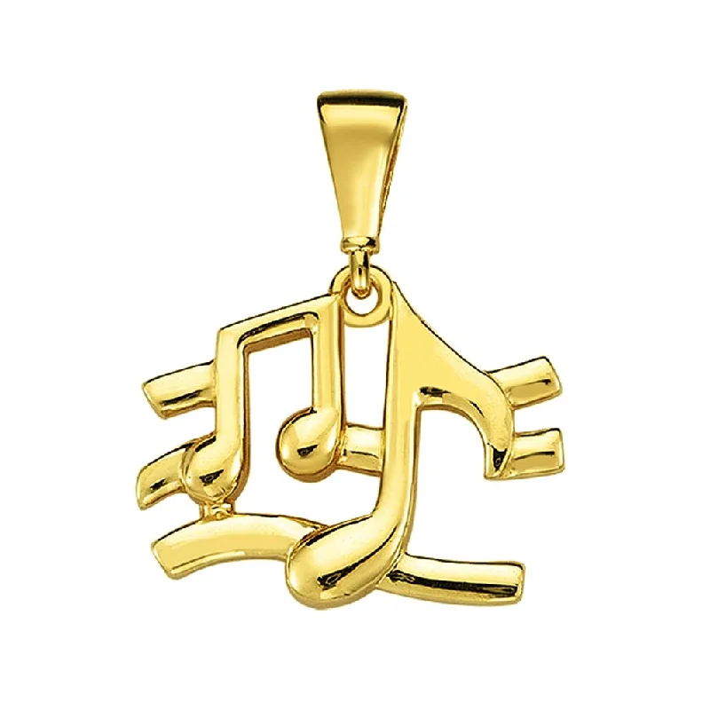 women infinity necklaces -Solid 14k Yellow Gold Mini Musical Notes Charm Music Symbol Pendant