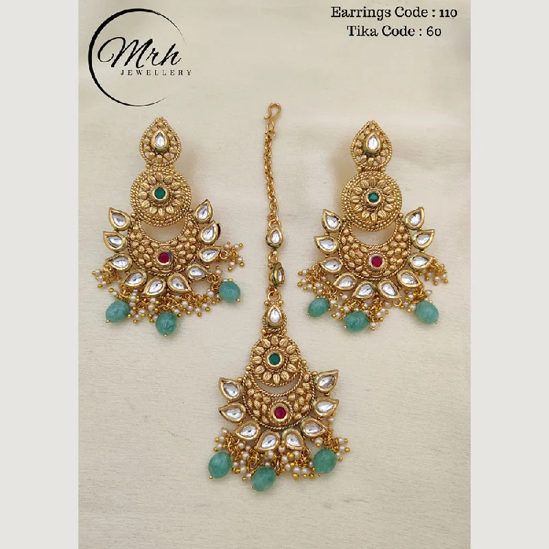 women vintage-style earrings -Jewel Addiction Copper Gold Plated Earrings With Mangtikka