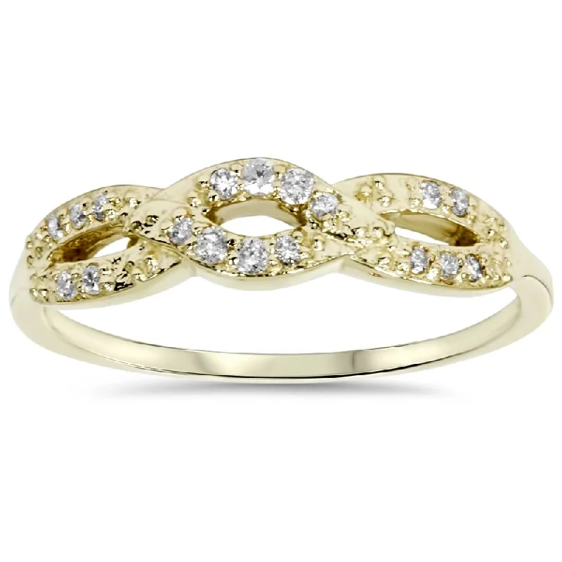 women sapphire diamond engagement rings -1/5ct Diamond Infinity Ring 10k Yellow Gold