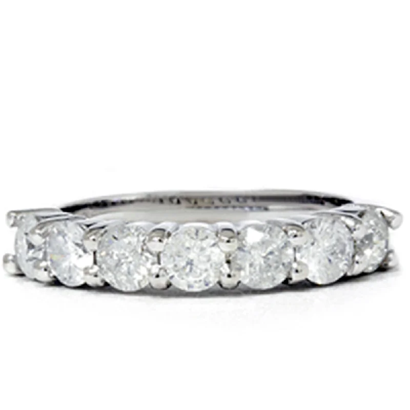 women platinum engagement rings -2 1/10Ct Diamond Wedding Ring Women's Anniversary Band in White Gold