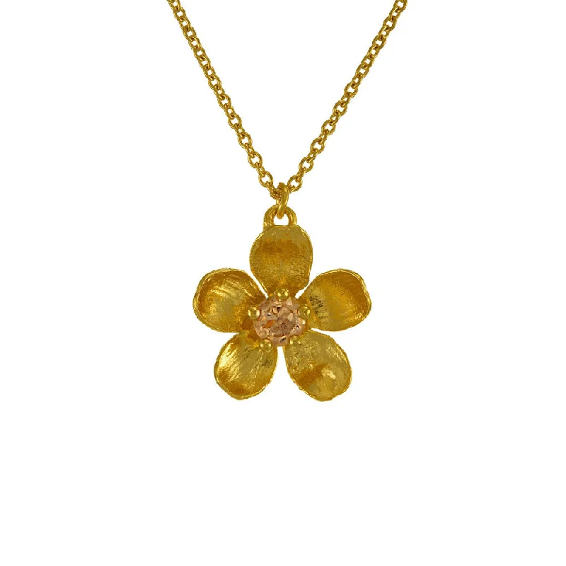 women crystal pendant necklaces -Gold Vermeil & Citrine Necklace - "Buttercup"