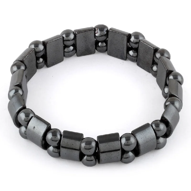 women men’s bracelets -Hematite Tanker Gemstone Bracelet