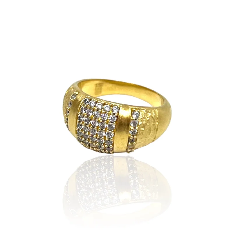 women custom rings for women -GOLD PAVE COCKTAIL RING