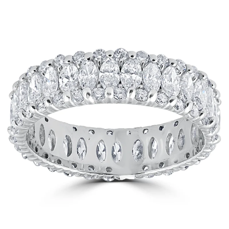 women custom diamond engagement rings -2 5/8ct Marquise Diamond Eternity Ring 14K White Gold