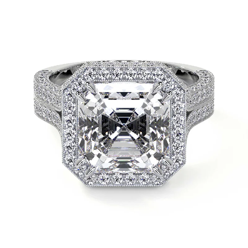 women sapphire rings for women -Square Emerald Cut Diamond Ring, 4 CT