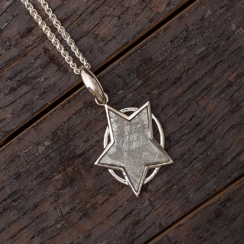 women star pendant necklaces -Muonionalusta Meteorite Star Necklace