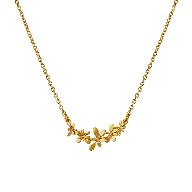 women pearl pendant necklaces -Gold Vermeil In-Line Necklace -"Sprouting Rosette"