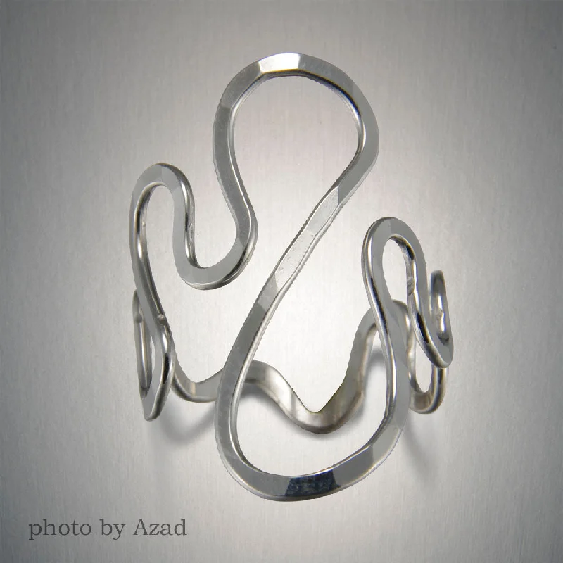 women adjustable rings -1201A - Squiggle Ring