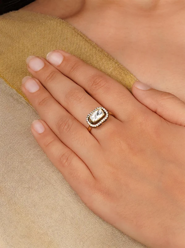 women fashion rings -White Color Moissanite Ring - MO-RNG4SL925