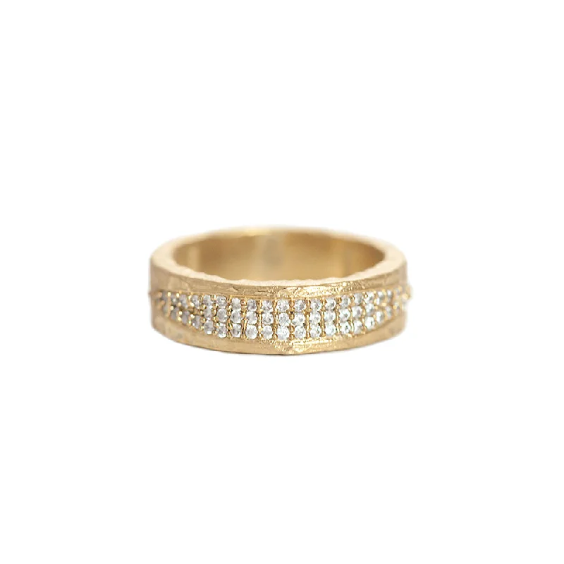 women ring sets -GOLD VELEN CRYSTAL INLAY BAND RING