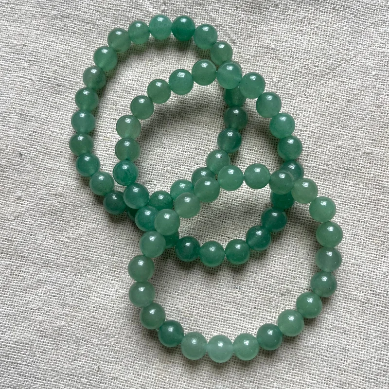 women floral bracelets -Green Aventurine 8mm Beaded Bracelet - Prosperity