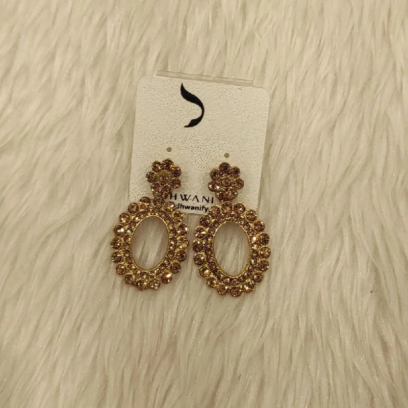 women custom earrings -Dhwani Gold Plated Austrian Stone Dangler Earrings