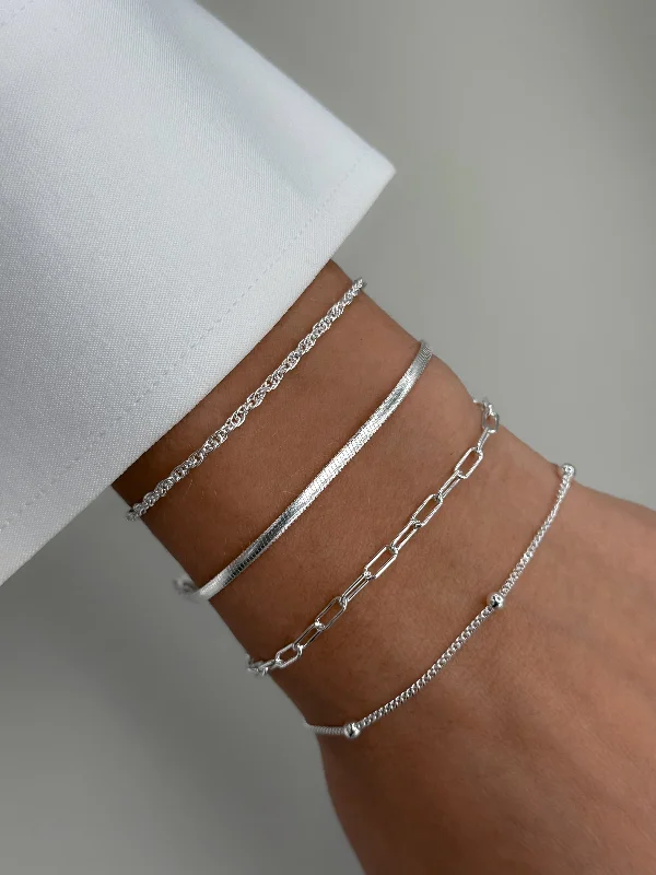 women chunky gold bracelets -Italian 925 Sterling Silver Chain Bracelets, Bracelet, Stacked Bracelets, Made in Italy, Women's Bracelets