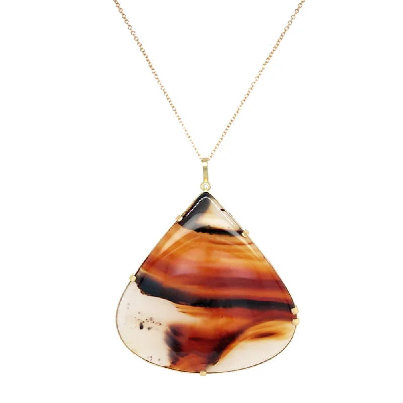 women pendant necklaces -One-of-a-Kind Montana Agate & Diamond Necklace - "Home on the Range"