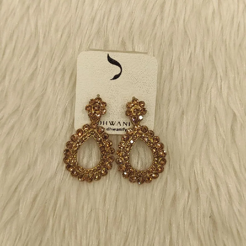 women drop stud earrings -Dhwani Gold Plated Austrian Stone Dangler Earrings