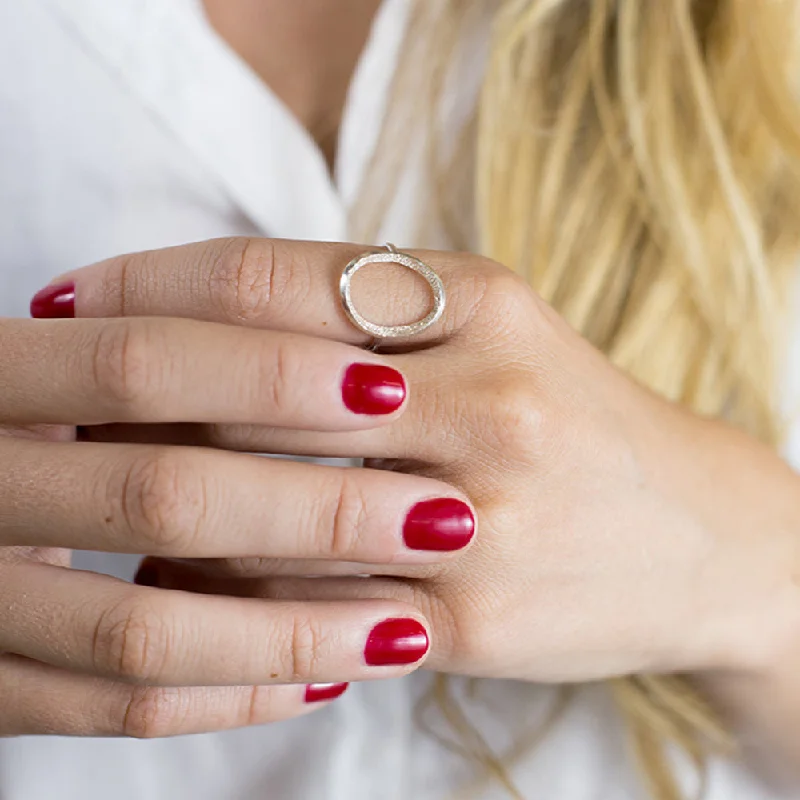 women eternity bands -DIAMOND DUSTED OVAL RING