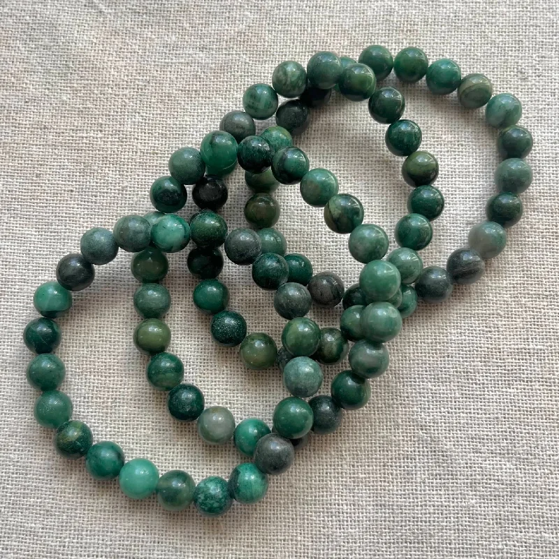 women jewelry bangles -Green Jade 8mm Beaded Bracelet - Luck