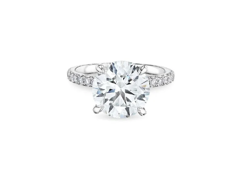 women vintage diamond rings -Round Cut Diamond Engagement Ring, 3 CT