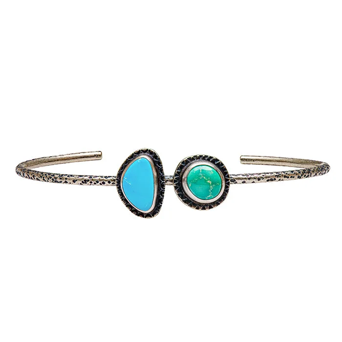 women custom gemstone bracelets -Turquoise Cuff Bracelet - Medium