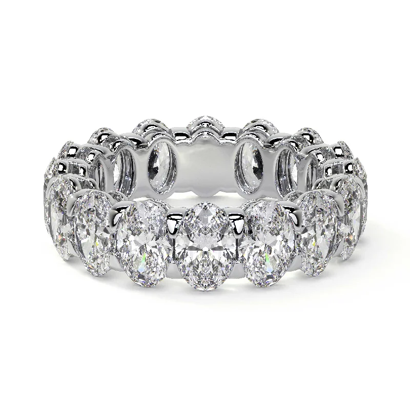 women art deco engagement rings -Oval Cut Diamond Eternity Band, 0.25 CT Each