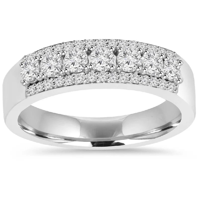 women diamond-accent engagement rings -3/4ct Diamond Wedding Ring 14K White Gold