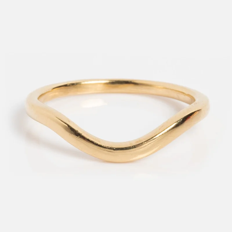 women art deco rings -14k Low Tide Curved Band