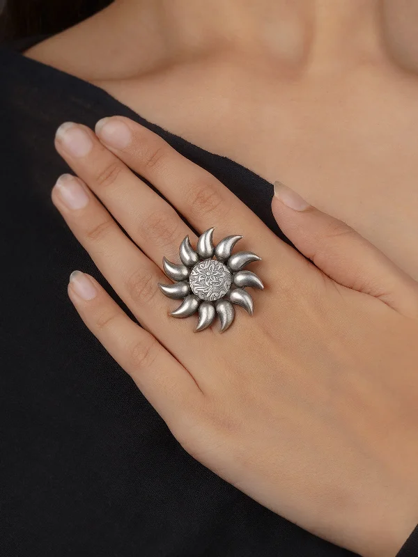 women custom rings -Grey Color Tribal Ring - EK-SFRNG196