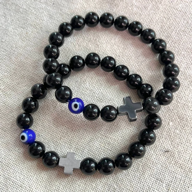 women luxury bracelets -Mati Evil Eye Bracelet - Obsidian