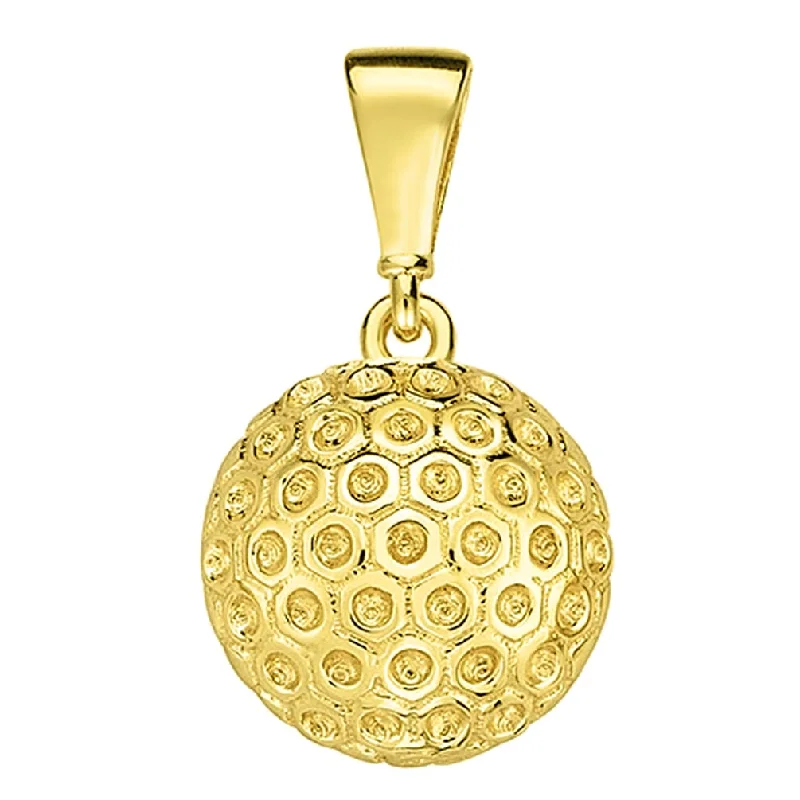 women choker necklaces -14k Yellow Gold Golf Ball Charm Sports Ball Pendant