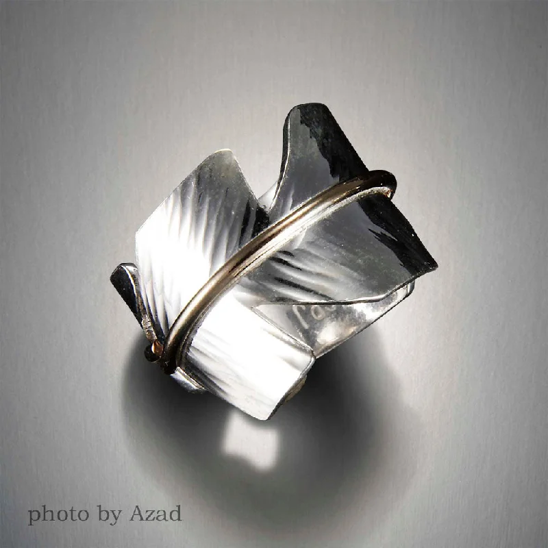 women modern rings -1915L - Large Feather Ring