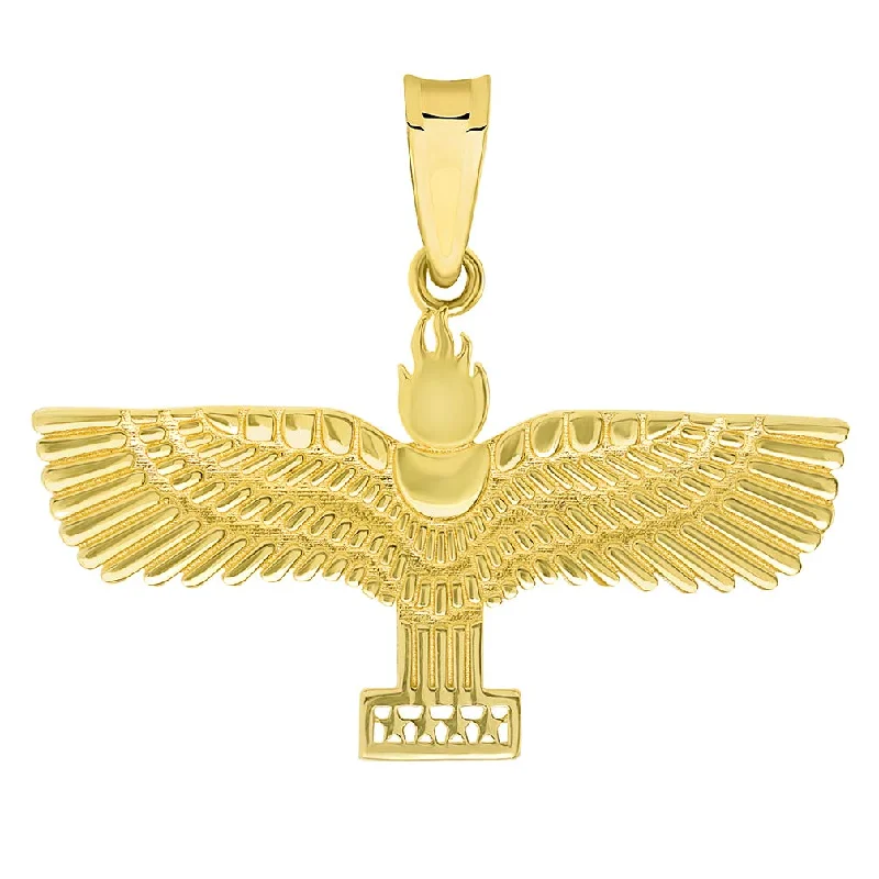 women art deco necklaces -14k Yellow Gold Aramean-Syriac Flag Symbol Pendant