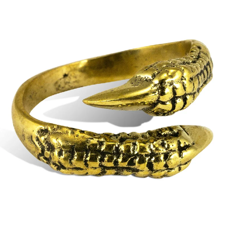 women custom engraved rings -<span>RBR-016<span>: </span></span>Ravens Claw Ring - Brass