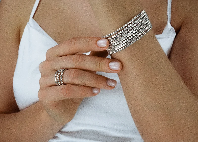 women antique bracelets -925 Sterling Silver Stretch Bracelet, Bracelet, Stacked Bracelets