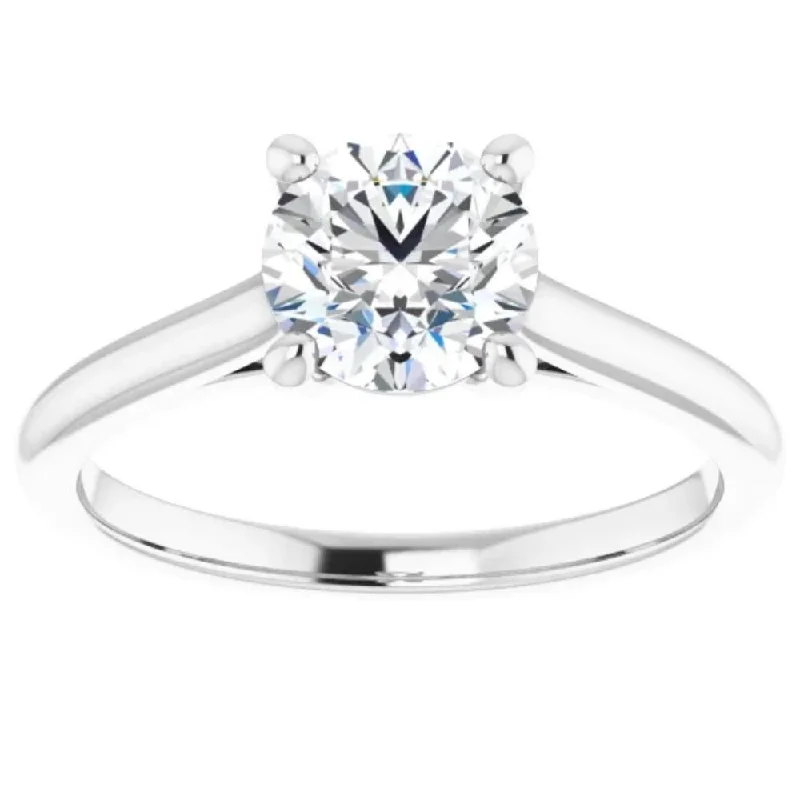 women diamond solitaire engagement rings -1ct Round Diamond Solitaire 14k Rose & White Gold Engagement Ring