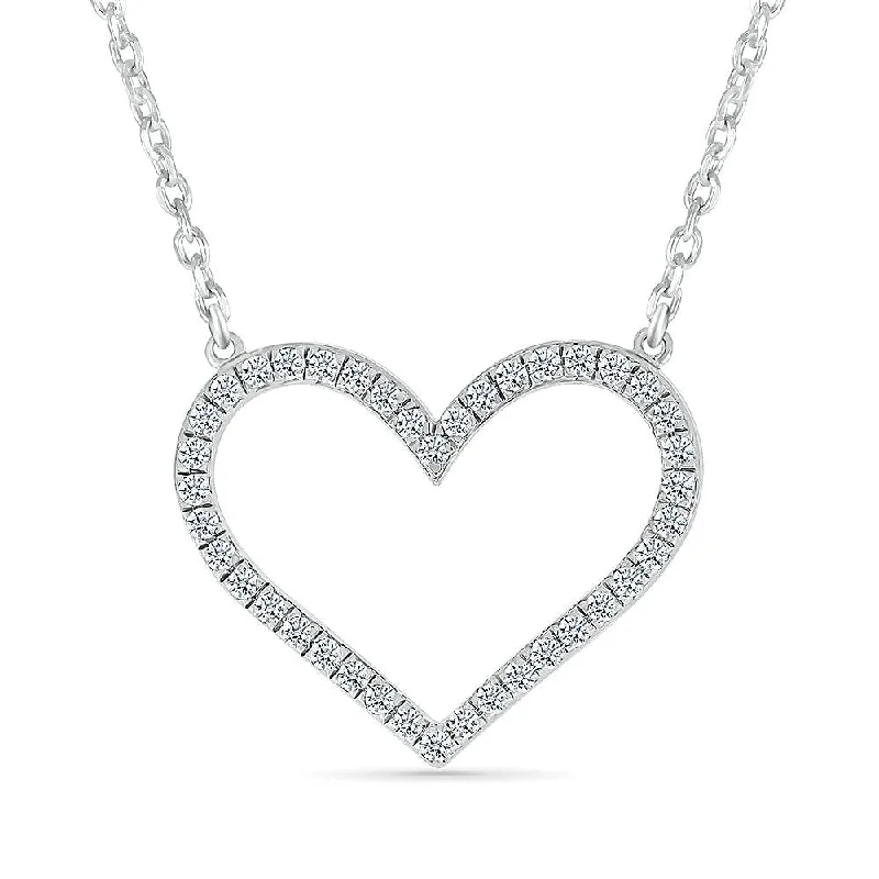 women luxury diamond necklaces -Heart Pendant Necklace with Diamonds