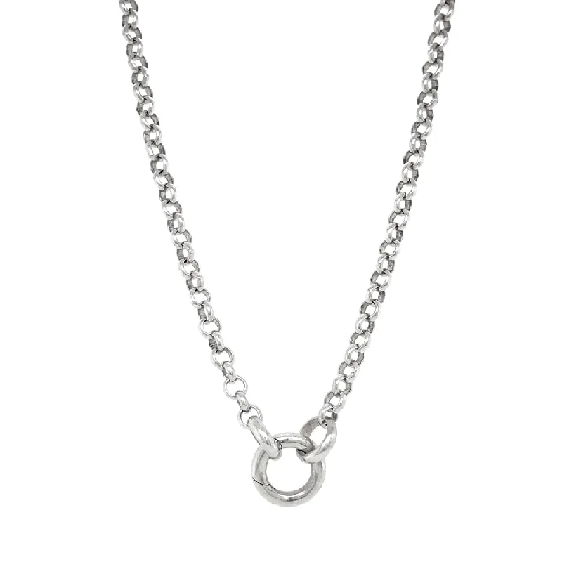 women matching necklaces -Sterling Silver Ring Clasp Chain - "Tether"